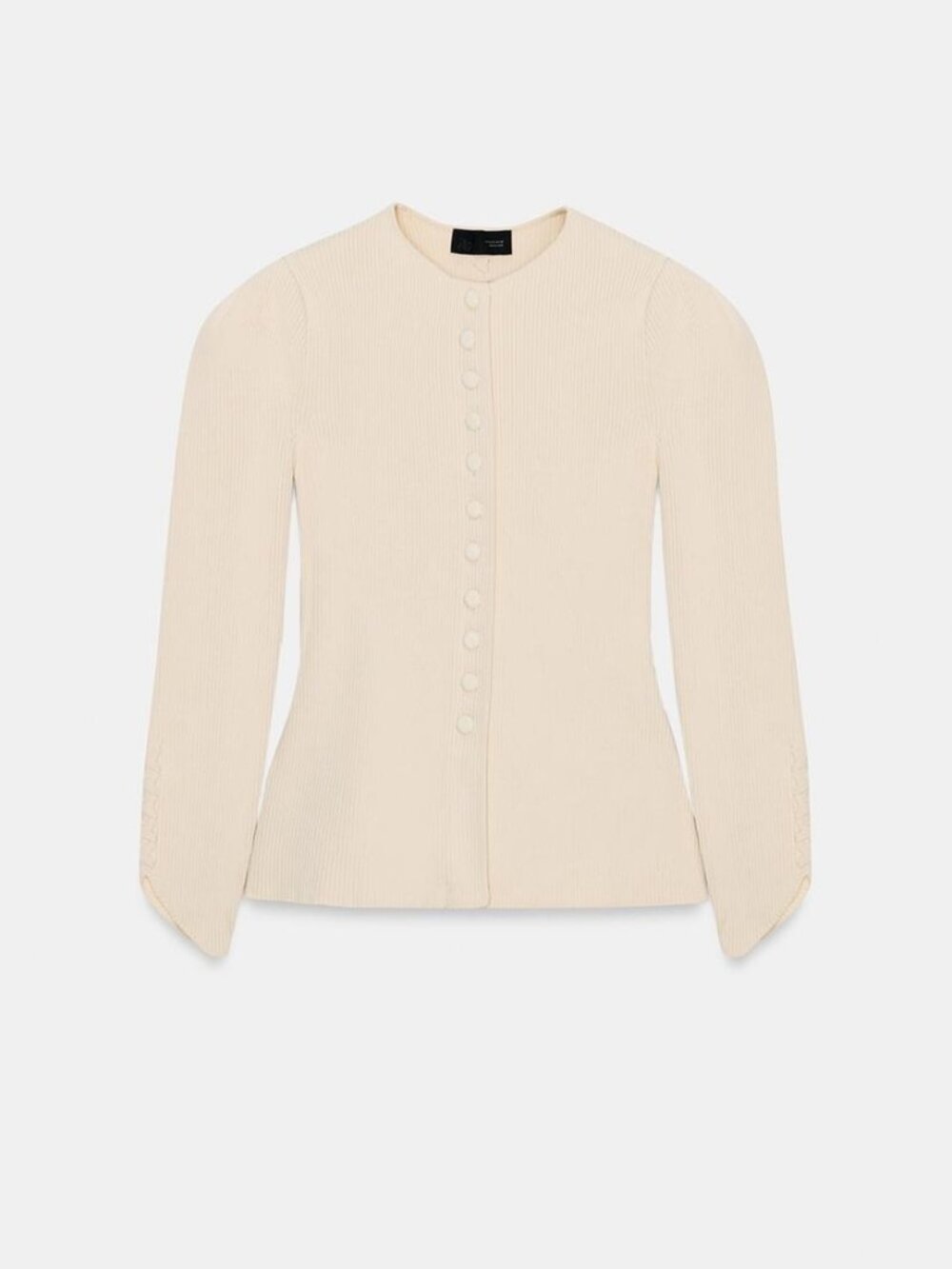 Zara Mid Ecru Cardigan with Puff Sleeves, S